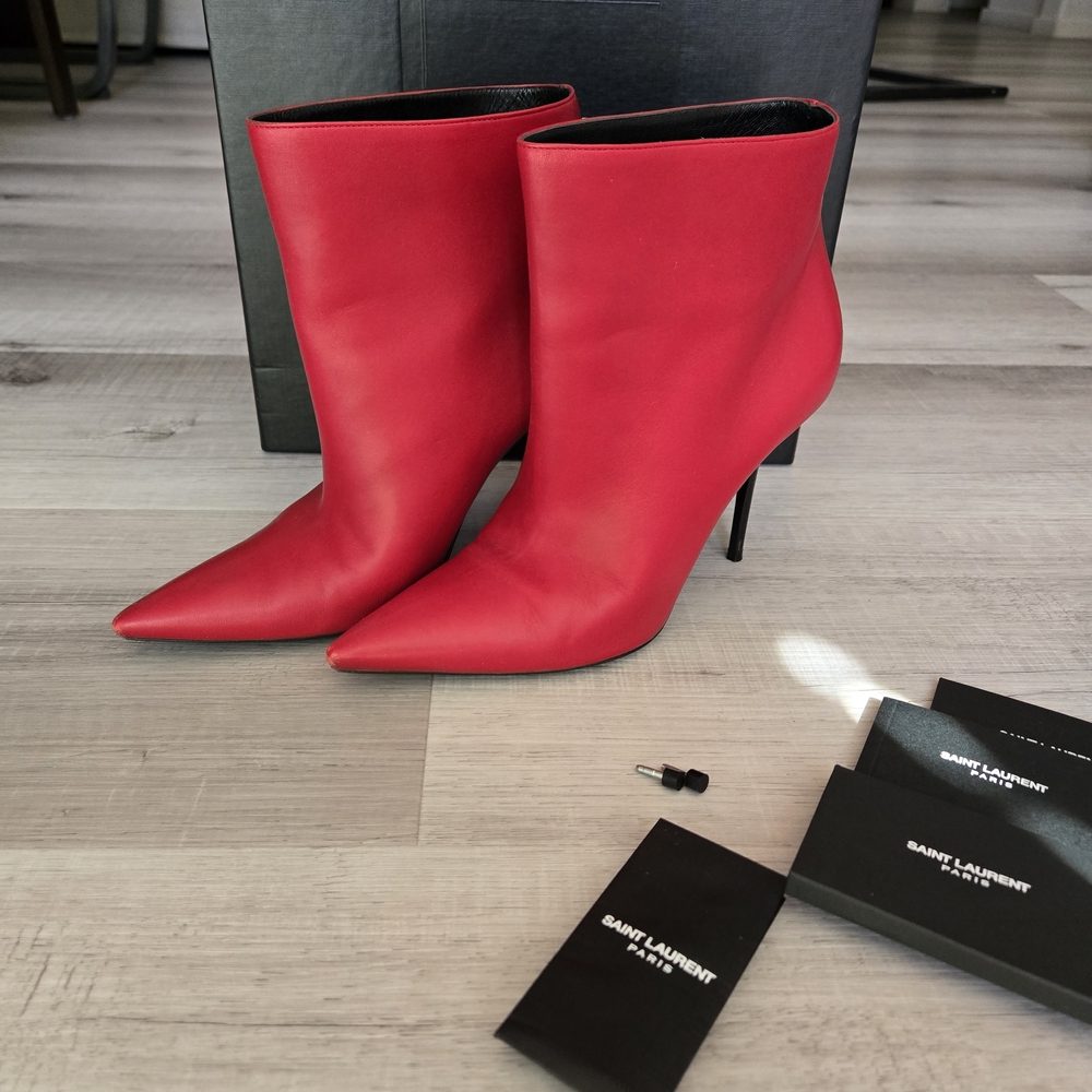 Red Stiletto Ankle Boots - Picture 13 of 15